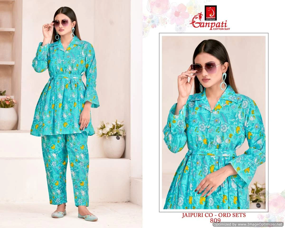 Ganpati Jaipuri Vol 8 Cotton Wholesale Kurti with Pant Catalog — Wholesale Kurtis, Ganpati wholesale from Surat - Gallery Image 2